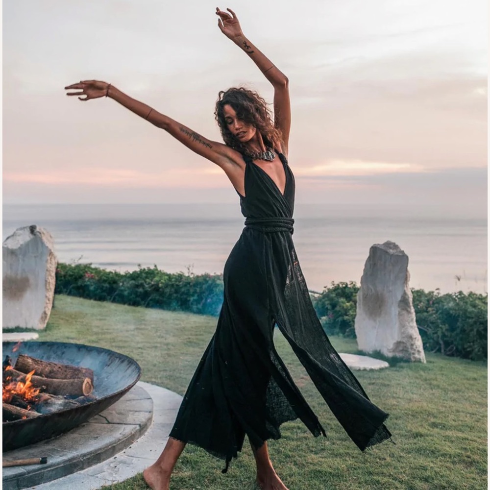 Black Boho Maxi dress.
